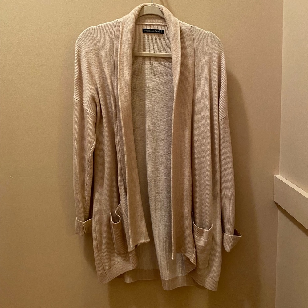 Abercrombie and Fitch long tan cardigan